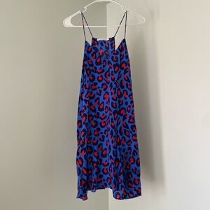 Alice & Trixie Silk Cheetah Animal Print Spaghetti Strap Dress